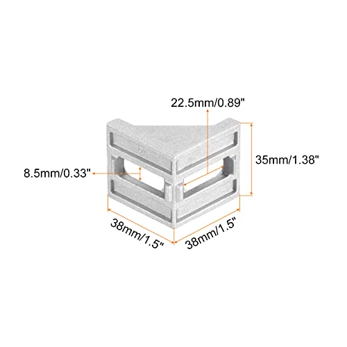 Profilé aluminium 4080 sans jeu grâce au soufflet d'angle intérieur 38mm - 3