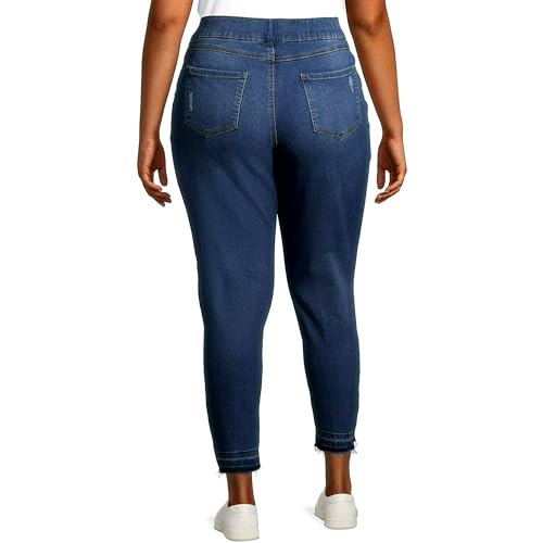 Jack David Jeans Elastic Waist Pull On Womens Plus Size mid Rise Skinny Jean Pants Stretch2