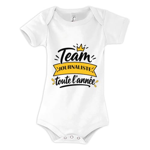 Otshirt Body Bébé Team Journaliste Toute l'Année - Baby Bodysuit - Idée Body Bébé Manches Courtes Cadeau Naissance Baby Shower Anniversaire Fête Original Famille Noël. - 6-12 mois