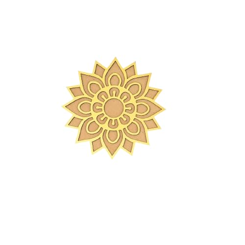 Image of TOTA Rangoli Stencil - Set of 5 Rangoli Colours + 1 MDF Stencils 8x8 inch | Reusable 3D Rangoli for Diwali Home Decoration Navratri Pongal Onam Puja