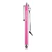 Stylus, Wisdompro 4.7" Universal Microfiber Mesh Tip Styli with 2pcs Replacement Tips and Tether for Capacitive Touch Screen iPad, Tablet, iPhones, Samsung Galaxy Note/Tab (Hot Pink)