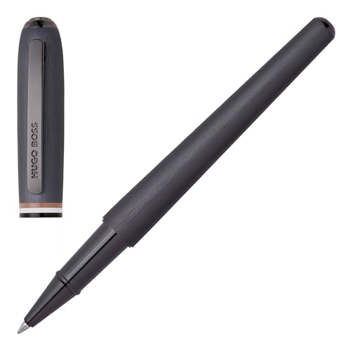 HUGO BOSS Contour Iconic HSH3415D - Bolígrafo roller de latón y aluminio (13,6 cm, tinta negra)