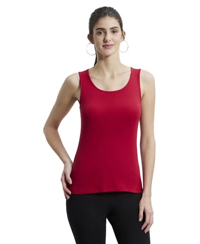 Image of Jockey A113 Women's Super Combed Cotton Rib Fabric Slim Fit Solid Tank Top