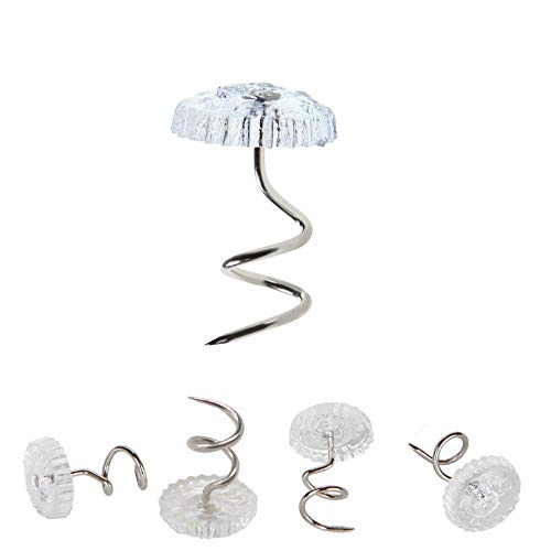 Yoogeer100Pcs DIY Clear Twist Pins Heads Twisty Pin for Upholstery, Slipcovers and Bedskirts and Other Fabric and Materials Securely In Place