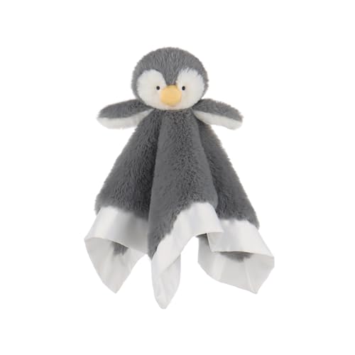 Image of Apricot Lamb Stuffed Animals Soft Security Blanket Gray Penguin Infant Nursery Character Blanket Luxury Snuggler Plush(Gray Penguin, 14 Inches)