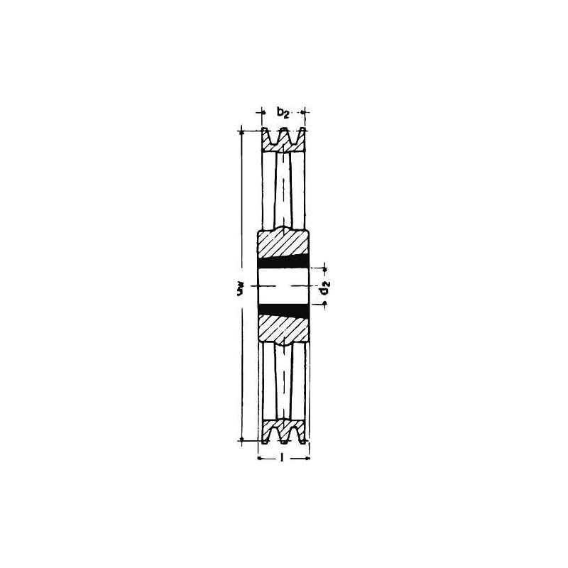 Poulies Taperlock TB SPB 0450 Optibelt à 3 gorges pour transmission industrielle