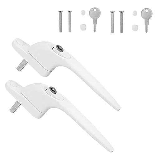 Supoion 2 manijas de ventana de aleación de aluminio con llave y tornillos, manija de puerta de balcón con cerradura de doble acristalamiento