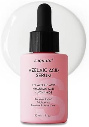 Suquato 10% Aze-laic Acid Serum with Niacinamide & Hyaluronic Acid – Soothes Redness and Rosacea – Lightweight Face Serum for Even Tone (30 ml / 1,01 fl oz)