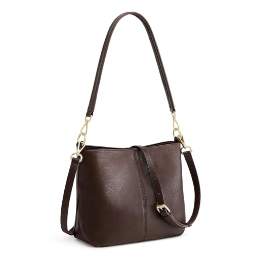 Kattee Leather Crossbody Bags for Women, Crossbody Purses for Women, Women's Handbags Hobo Bag with Adjustable Strap，Coffee