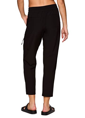 Avalanche Calça feminina de cano curto ripstop de secagem rápida com bolso, Preto, M