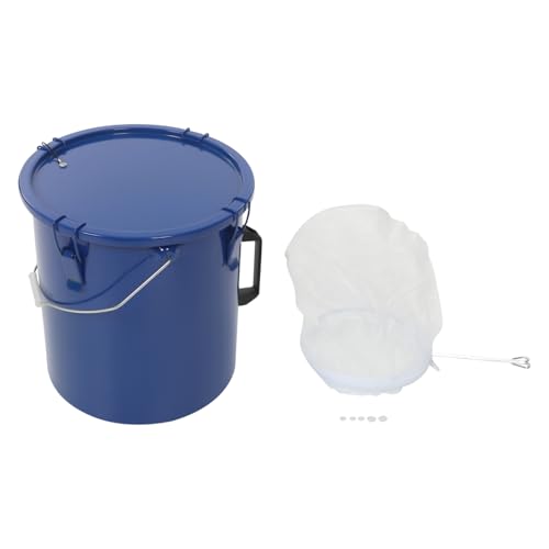 6 Gallon Fryer Grease Bucket,Oil Disposal Caddy Steel Fryer w/Rust-Proof Coating & Filter Bag,Oil Transport Container with Lid and Lock Clips for Hot Cooking Oil Filtering