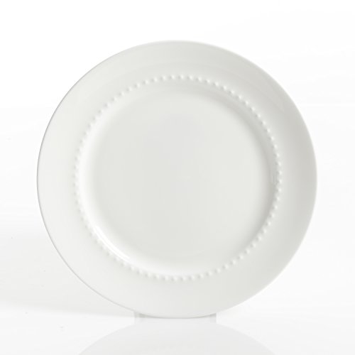 Gibson Elite Embossed Bone China Double Bowl Dinnerware Set, Service For 4 (16Pcs), White #TOP7