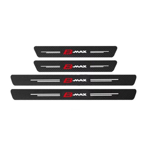 4Pcs Car Door Sill Protectors for Ford B-MAX B MAX, Carbon Fiber Threshold Scuff Plate Car kick Plate Styling Sticker Automobile Welcome Pedal Decor Accessories (B-MAX)