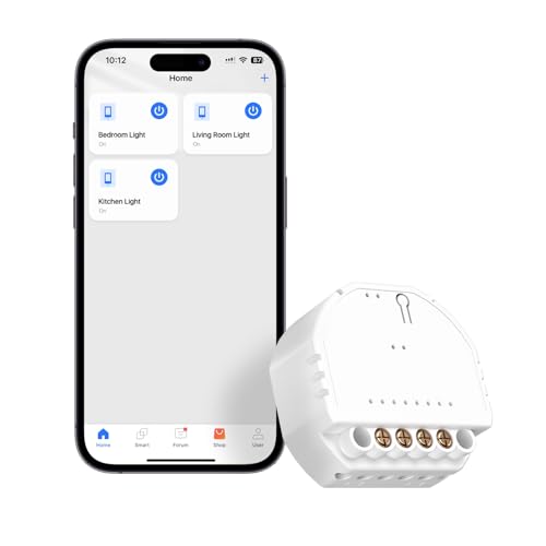 meross Wi-Fi Relay WLAN Switch, Relay Module for Smart Home, Compatible with Apple HomeKit, Alexa and Hey Google, Surface/Flush-Mounted, Voice and Remote Control, 2.4 GHz, 1 Pack