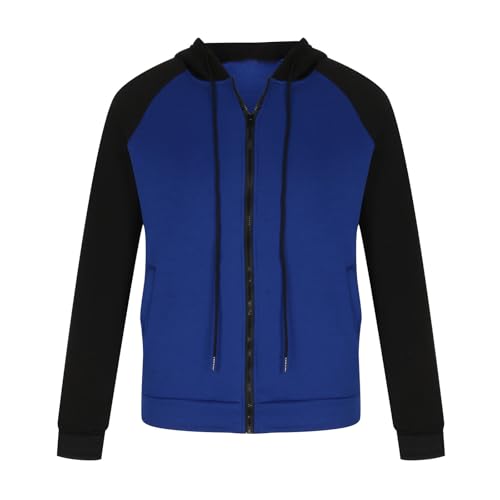 2 Pack Men's Novelty Color Block Hoodies Full Zip Track Jacket Casual Fleece Zipper Hoodie Hooded Sweatshirt4