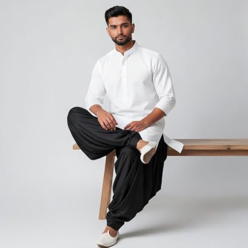 Image of Mens Pure Coton Kurta Dhoti Set | Traditional Ethnic Wear for Festive & Wedding Men's Cotton Kurta with Dhoti Set | Comfortable Ethnic Traditional Outfit Stylish Men's Cotton Kurta Dhoti Set.