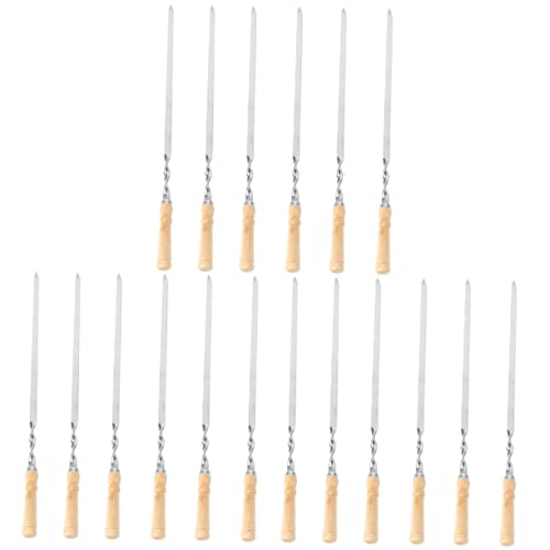 YARNOW 18 Pcs Piquenique Shish Kebob Garfo Fogueira Frango Vegetal Ao Ar Livre Ferramentas Cm Assar