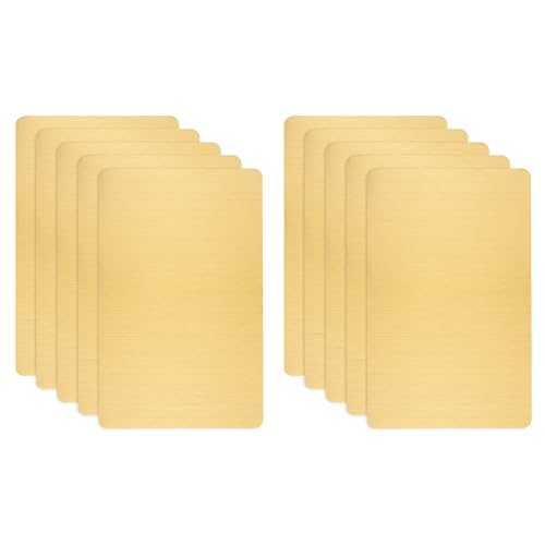 Tarjetas de grabado láser de metal cepillado y placas de acero inoxidable autoadhesivas de 4x2"