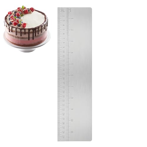 Cake Scraper Buttercream Smoother, Cake Smoother for Buttercream with Scale 12 Inch Bench Scraper, Icing Smoother Tool for Cream Baking Spatula Decorating Tools