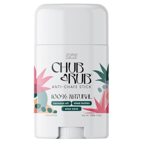 Zone Naturals Chafing Stick - 100% Natural Chub Rub Stick - Friction Defense Anti Chafing Stick Reduces Rubbing and Irritation - 1.5 Ounce