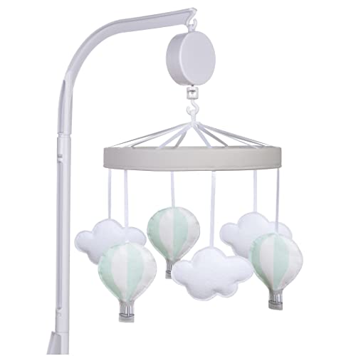 Image of Sammy & Lou Hot Air Balloon Baby Crib Mobile with Music, Crib Mobile Arm Fits Standard Crib Rail