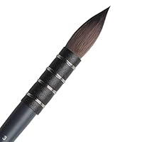 Winsor & Newton 5011503 Professional Aquarellpinsel, Malpinsel für Aquarellfarben mit synthetischen Fasern, ergonomischer Griff, langlebig & formstabil, kurzer Stiel - Eichhörnchen Nr.3