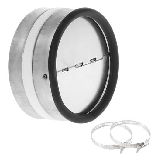 HTTYHT Válvula de Retención DN 150 mm Válvula Antirretorno de Acero Galvanizado con Goma de Sellado Compuerta de Aluminio Conector de Válvula Antirretorno para Extractore Conducto de Ventilación