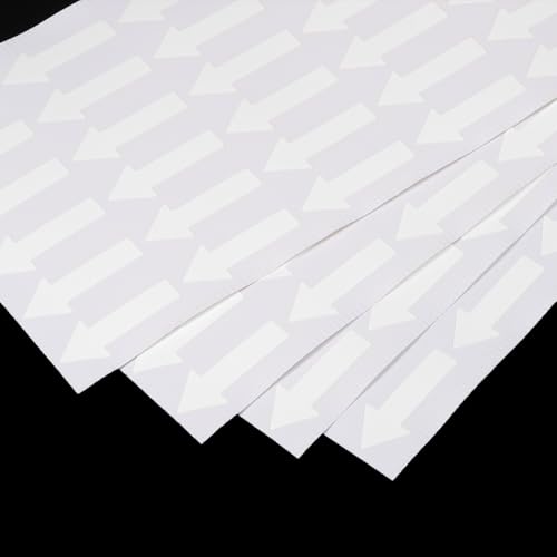 PATIKIL 120 Stück Kleiner Pfeil Aufkleber Kleine Selbstklebende Aufkleber 30 x 12 mm, Farbcodierungsschild für Gasfluss Richtung Inspektion Fehlermarkierung Markierung, Weiß