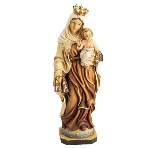 Figura Virgen del Carmen Estrellas Pintada a Mano 30 cm