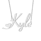 Name Earrings Kyle Name Necklace Personalized Customized Nameplate for Women Silver Stainless Steel Jewelry