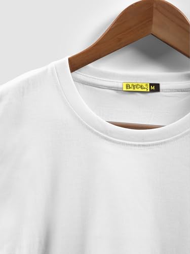 Image of BEYOUNG Cotton Regular Fit Plain T-Shirt for Men | Flexible Round Neck | Casual T-Shirt | Solid T-Shirt | Half-Sleeves | Stylish T-Shirt
