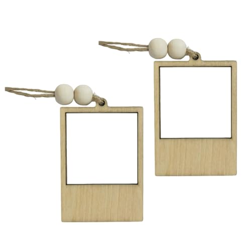 CAZSTYK Cornice portafoto in legno da appendere per feste di Natale, ornamento da appendere per albero di Natale, finestra, porta, parete, festa, festa, decorazione per albero di Natale