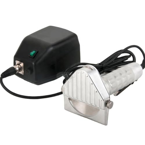 KLYDBMYT Cuchillo eléctrico Comercial para Cortar shawarma - Cortadora de Kebab eléctrica Profesional con Soporte, Grosor Ajustable de 0 a 6 mm para Barbacoa de Restaurante