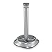 Polder Deluxe Single Tear Paper Towel Holder - Sturdy, One-Handed Tear, Fits Standard or Jumbo-Sized Rolls - ¼ Turn Cap Removal for Easy Roll Replenishment, Stable Wide Base, Brushed Stainless Steel