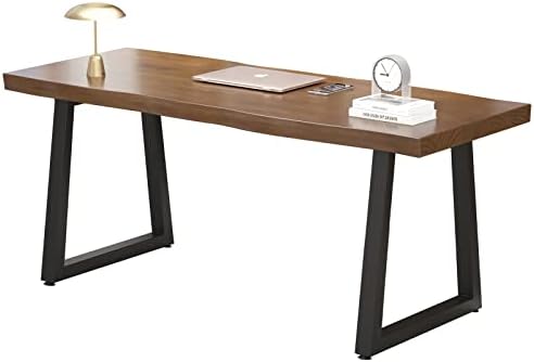 jmzx store Modern Gaming Workbench Solid Wood Desktop Computer Desk Home Minimalist Bedroom Desk Nordic Desk Small Long Table，Rustic Brown 55 inch