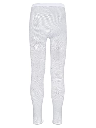 Kids Girls Fishnet Stockings Footed Leggings Tight with Glitter Rhinestone Mesh Socks Pantyhose2