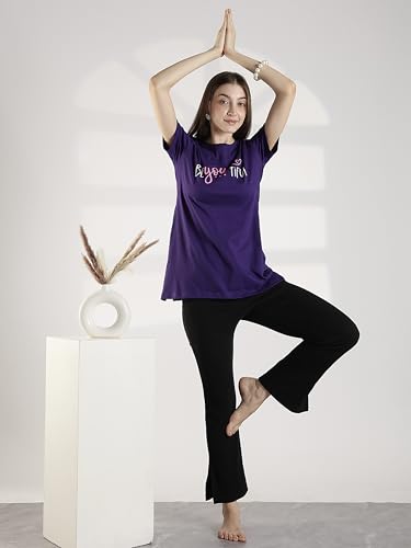 Image of 9shines Label Cotton Plus Size Long T-Shirt Tunic | Hip Covering Regular Top Nightwear| Sleepshirt Lounge wear for Women with Pocket (M-7XL)