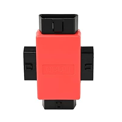 iKKEGOL Pocket OBD2 OBDII Full 16 Pin Male to 3 Female 1 to 3 OBD Cable Splitter Converter Adapter for Diagnostic Extender Red (Red)