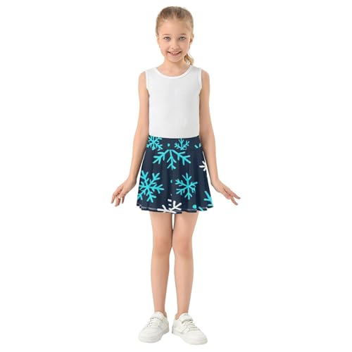 Athletic Shorts Girls Skorts Toddler Tennis Skirts Outfit Pleated Blue White Snowflakes Black 3t3