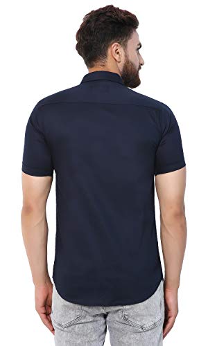 Image of U-TURN Men's Cotton Solid Half Sleeve Shirt