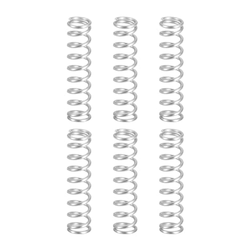 QUARKZMAN 6pcs Muelle de Compresión, Resortes de Compresión de Acero Inoxidable 304 Extensión Resorte Comprimido Helicoidal Resortes de Presión de Bolígrafo, 1.6 * 12 * 50mm (Diá*OD*L)