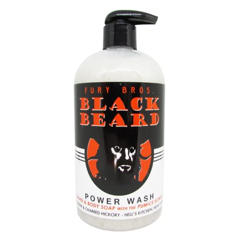 Fury Bros. Black Beard Premium Hand & Body Power Wash From Gun Powder, Charred Hickory | All Natural, Vegan Friendly With Pumice Scrub | Made In The Usa | 16 Oz #TOP14