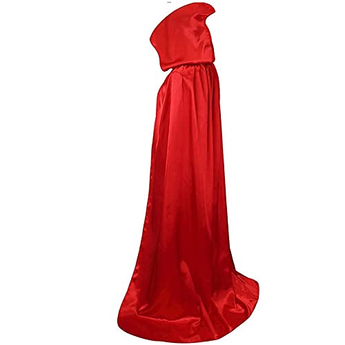 Cape à Capuche Velours Adulte Unisexe Halloween Cosplay Costume,Déguisement Vampire Fantaisie Médiéval Païen Robe De Sorcière(Rouge,M) Cover
