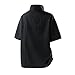 Men's Short Sleeve Golf Shirt Pullover Windproof Water Resistant Wind Rain Top Quarter Zip High Neck Fishing Shirts Black