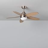 TECHBREY Ventilador de Techo LED Dara Niquel 107cm Motor AC Niquel SatinadoNiquel Satinado