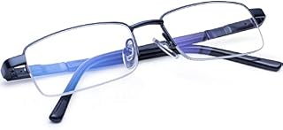 Madison Avenue Metal Half Frame Blue Light Blocking Reading Glasses for Men Spring Hinge