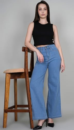 Image of ADBUCKS Wide Leg Jeans for Women | Jeans Pant for Women | High Rise Jean I