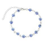 YARNOW Pulsera Ajustable de Ojo Turco Vintage para Mujer Amuleto de Protección contra Mala Suerte Accesorio de Moda con Ojo Azul y Diseño Artesanal de Cobre