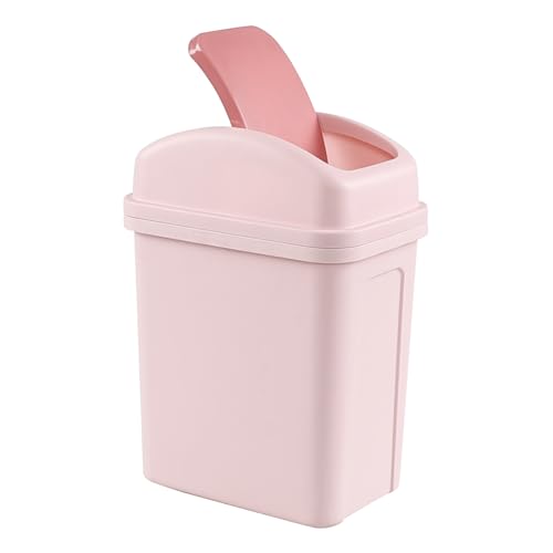 Caneca de basura pequeña 1.8 galones con tapa basculante rosa miniatura 5