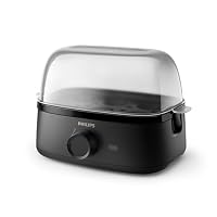 Philips Eierkocher 3000-Serie, Familiengröße, bis zu 6 Eier (weich, mittel, hart, pochiert), Leicht zu reinigen, Zubehör Pochierschale und Eierstecher, 400 W Leistung, Kompaktes Design (HD9137/90) – Ansicht 2
